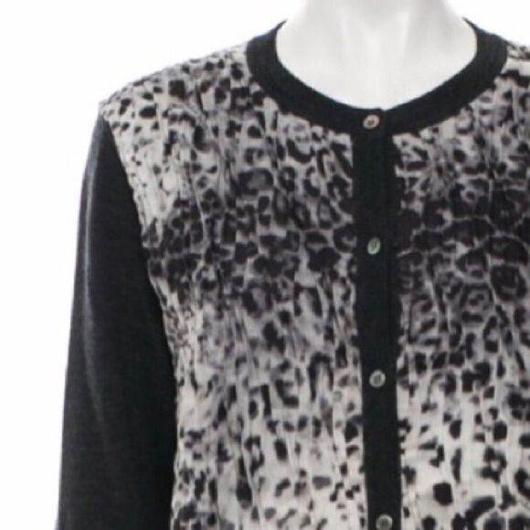 Ferragamo Animal Print Cardigan Sweater Large - Picture 3 of 15
